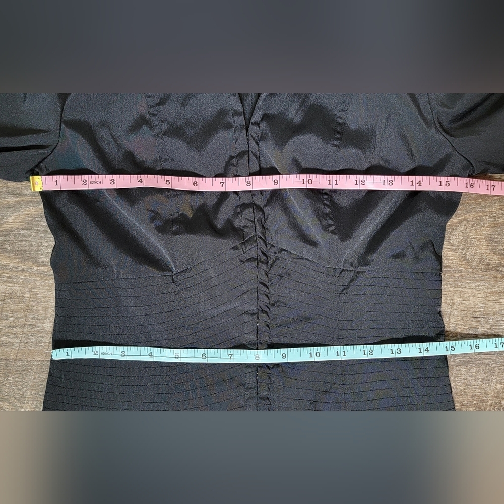 Y2K Vintage Charlotte Russe Faux Corset Long-sleeve Blouse Womens M Black Stretc - Picture 12 of 13
